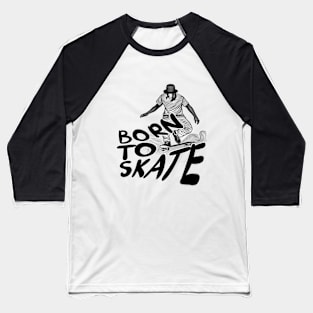 Skateboard Design, multi color design Baseball T-Shirt